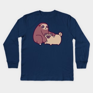 Sloth and Pug Kids Long Sleeve T-Shirt